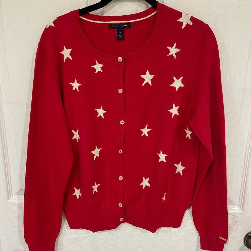 Tommy Hilfiger Red Cardigan Sweater - Size L